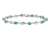 2.20 Carat (ctw) Emerald  Bracelet in 14K White Gold